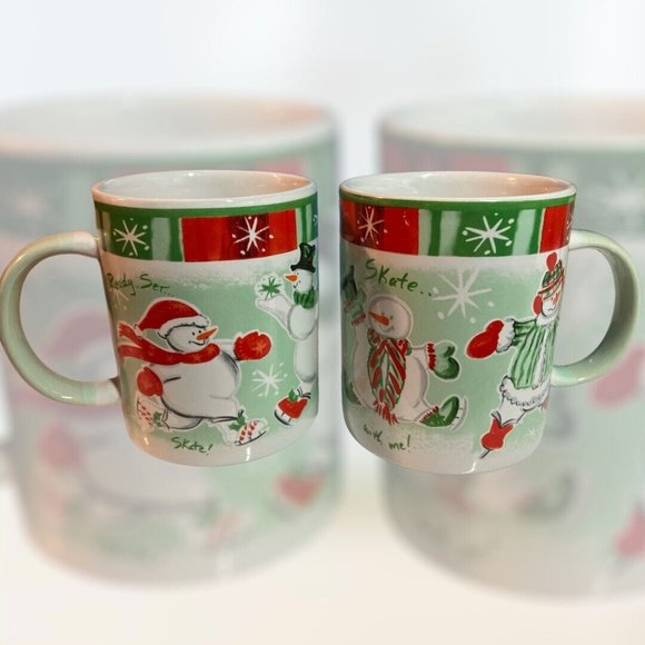 Avon Snowfamily Collection Set of Four Christmas Mugs, De Cadeaux New In Box - Picture 7 of 11